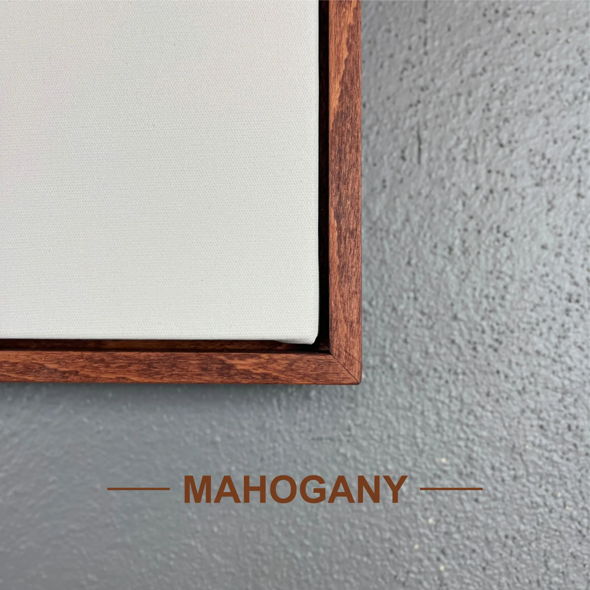 özel ölçü tuval çerçevesi dokulu ahşap renk mahogany