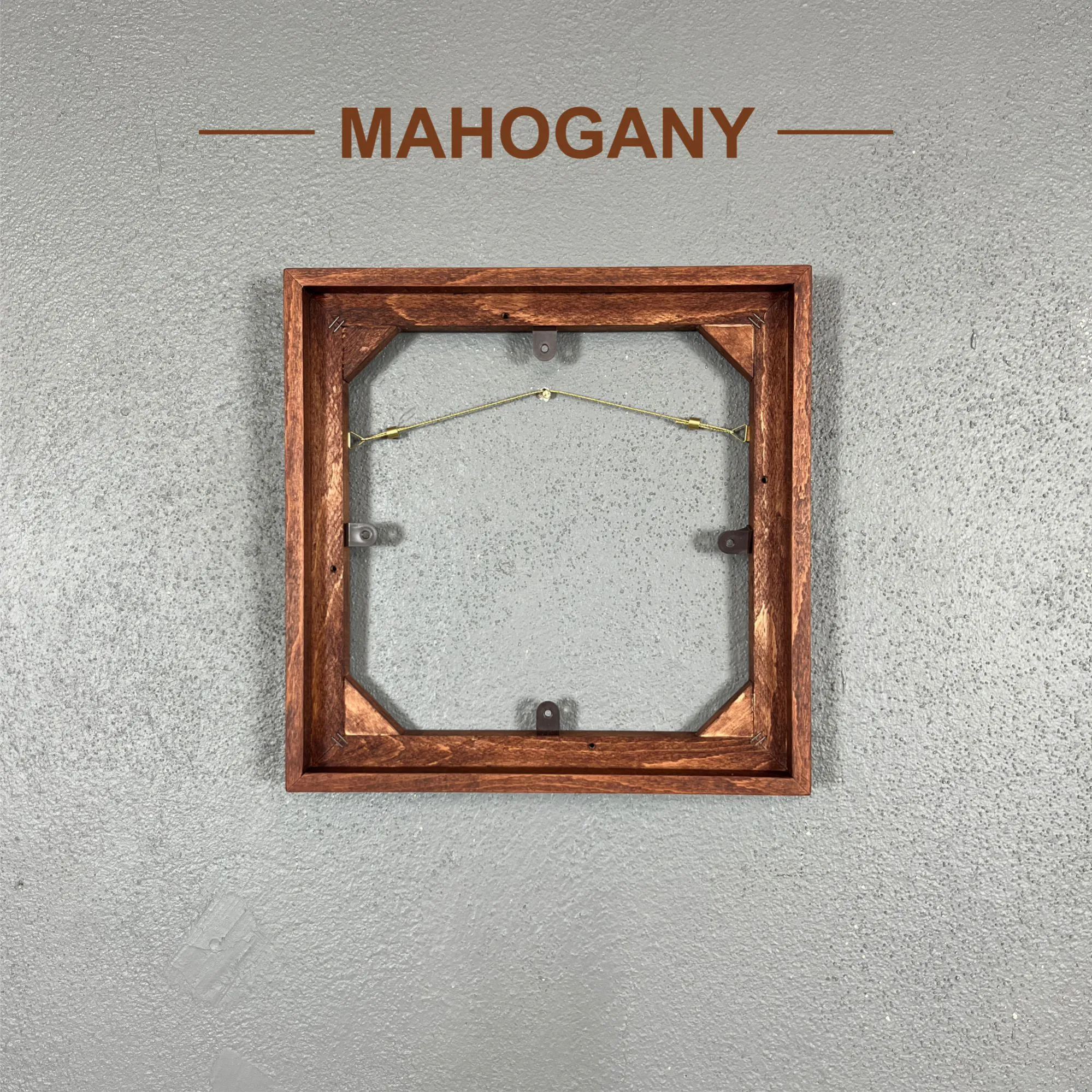 özel ölçü tuval çerçevesi dokulu ahşap renk mahogany