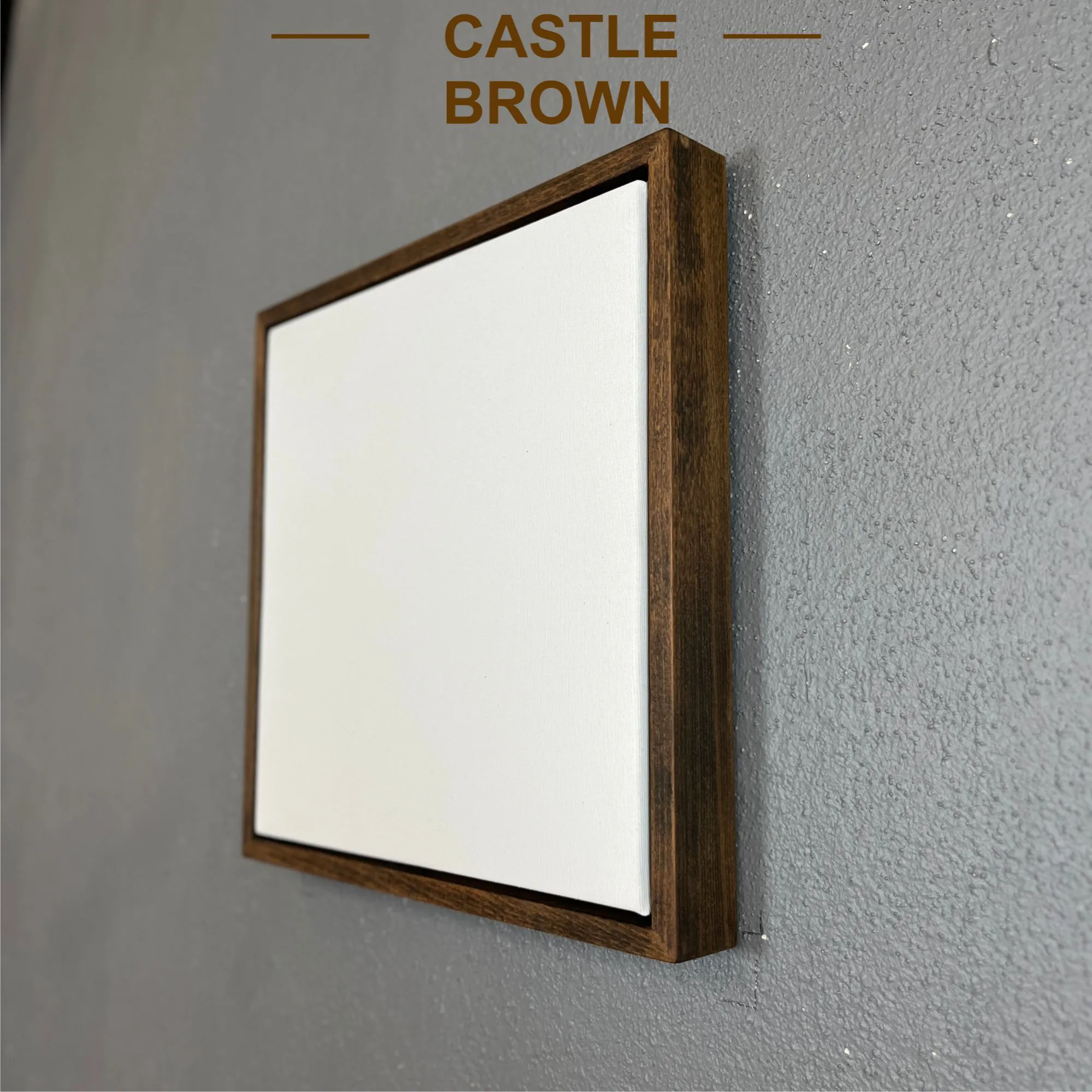 özel ölçü tuval çerçevesi dokulu ahşap renk castle brown