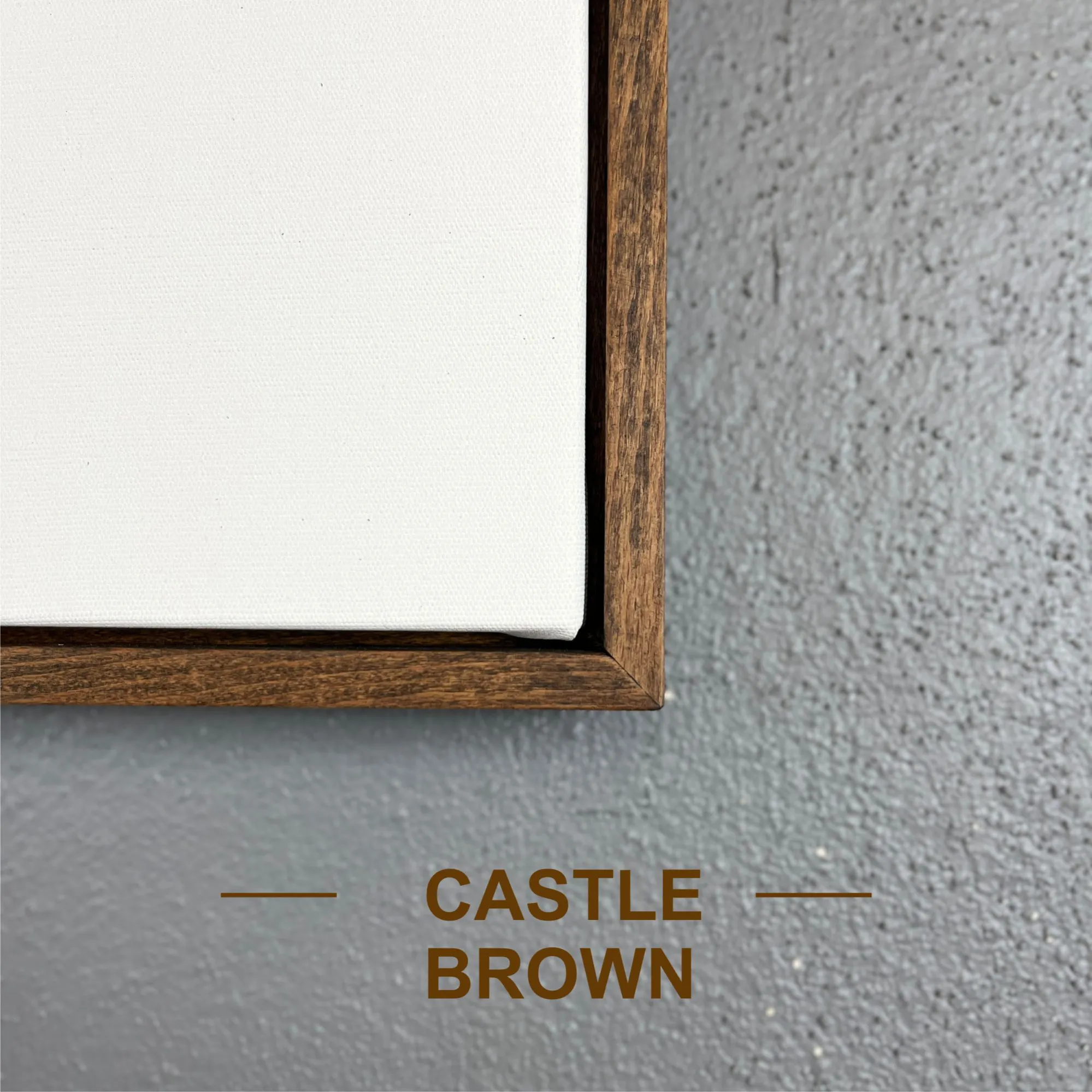özel ölçü tuval çerçevesi dokulu ahşap renk castle brown
