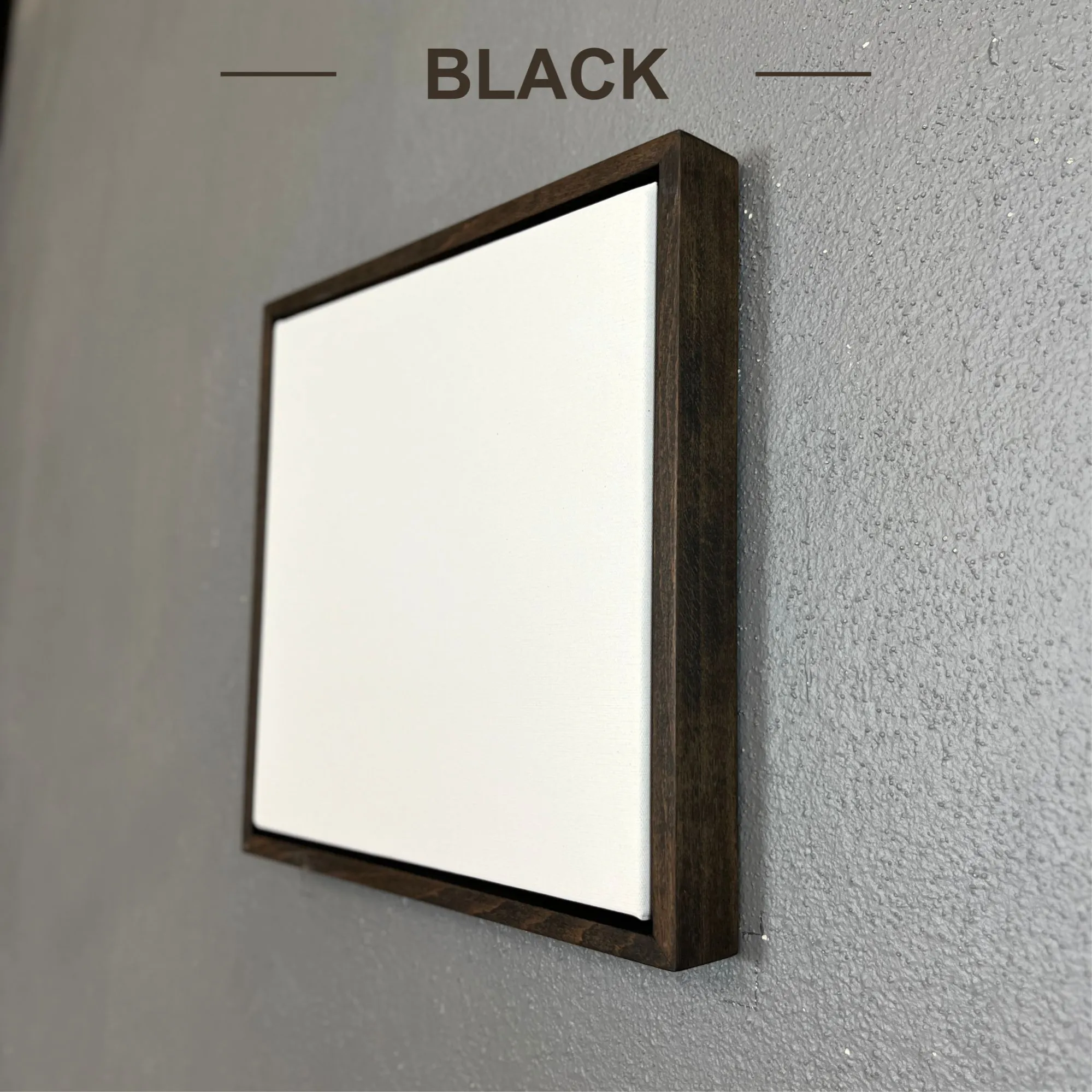özel ölçü tuval çerçevesi dokulu ahşap renk black