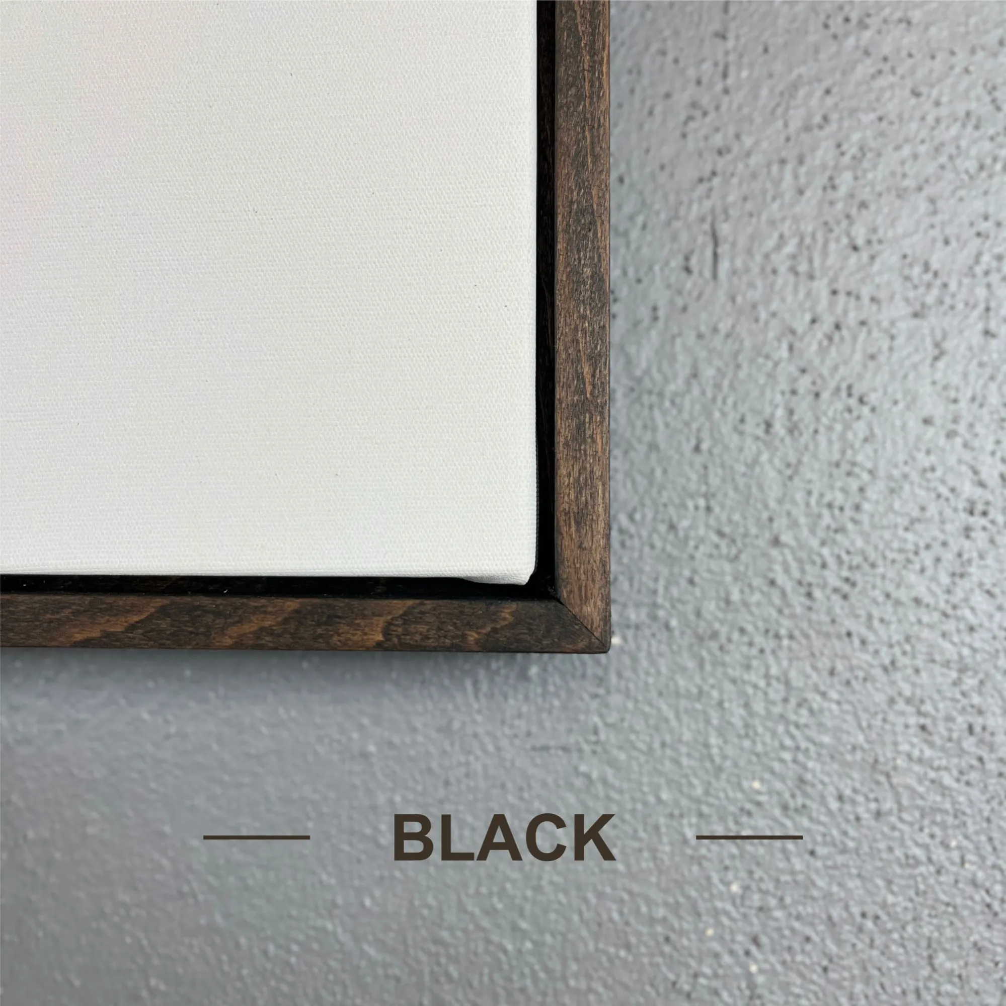 özel ölçü tuval çerçevesi dokulu ahşap renk black