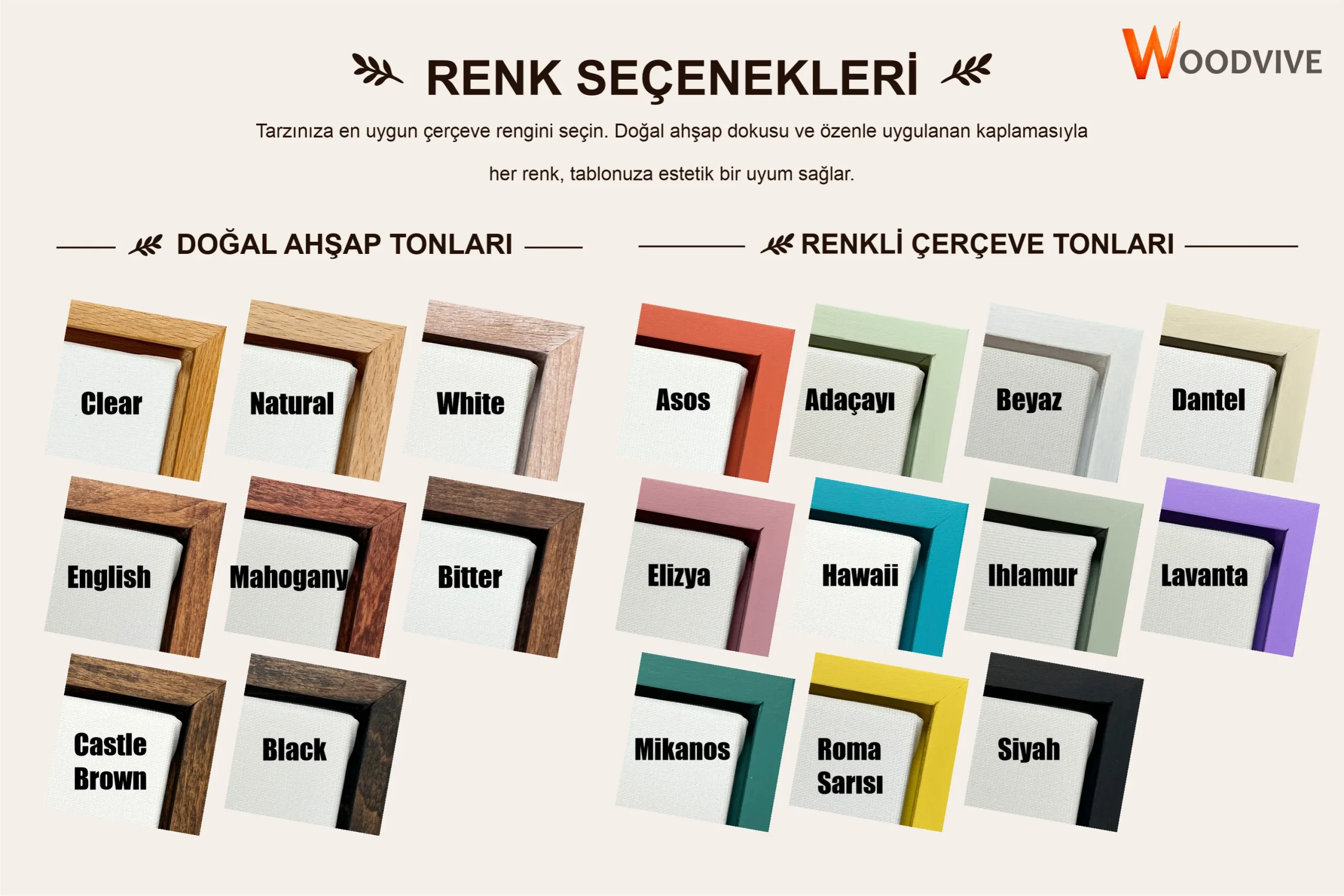 çerçeve renk tablosu